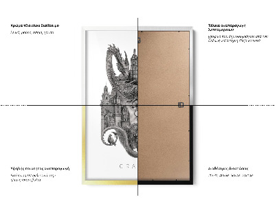 Schilderij met witte lijst Krakau Zwart-Wit