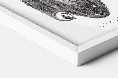 Schilderij met witte lijst Krakau Zwart-Wit