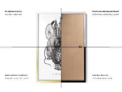 Schilderij met witte lijst Londen Zwart-Wit