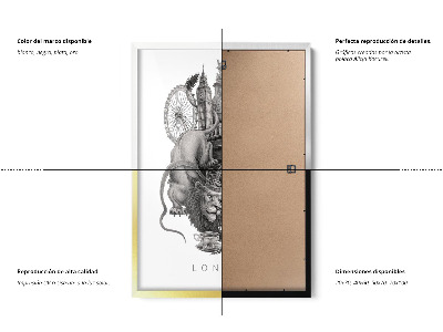 Schilderij met witte lijst Londen Zwart-Wit