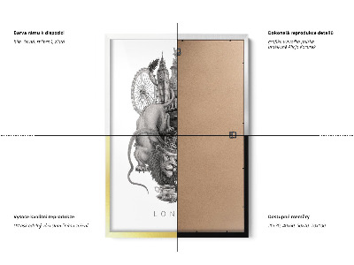 Schilderij met witte lijst Londen Zwart-Wit