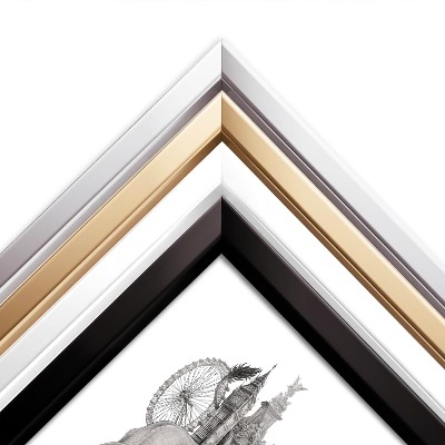 Schilderij met witte lijst Londen Zwart-Wit