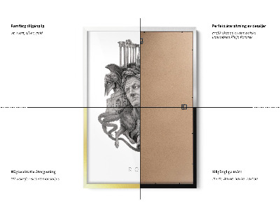 Schilderij met witte lijst Rome Zwart-Wit