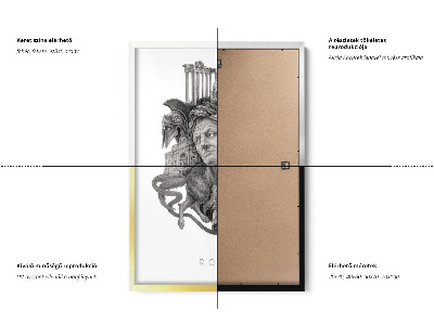 Schilderij met witte lijst Rome Zwart-Wit