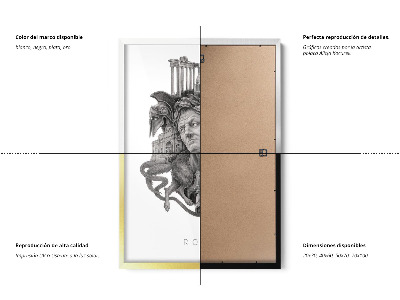 Schilderij met witte lijst Rome Zwart-Wit