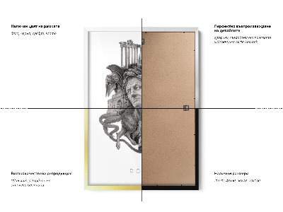 Schilderij met witte lijst Rome Zwart-Wit