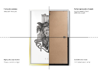 Schilderij met witte lijst Rome Zwart-Wit