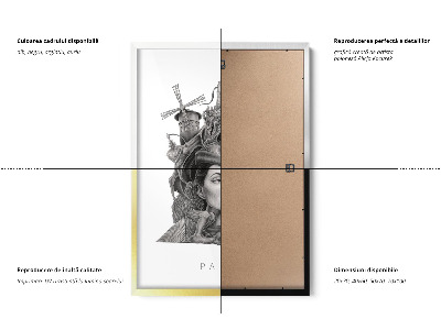 Schilderij met witte lijst Parijs Zwart-Wit