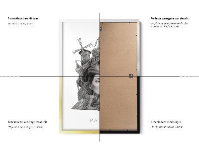 Schilderij met witte lijst Parijs Zwart-Wit