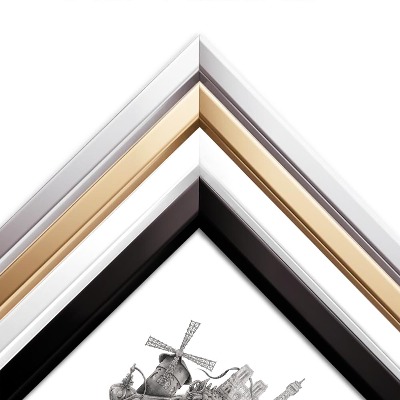 Schilderij met witte lijst Parijs Zwart-Wit