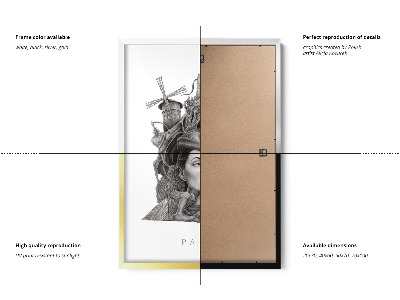 Schilderij met witte lijst Parijs Zwart-Wit