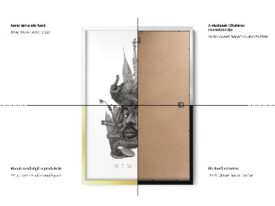 Schilderij met witte lijst New York Zwart-Wit