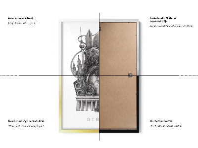 Schilderij met witte lijst Berlijn Zwart-Wit