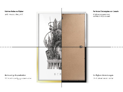 Schilderij met witte lijst Berlijn Zwart-Wit