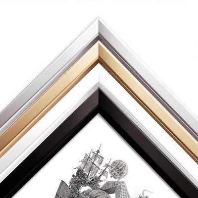 Schilderij met witte lijst Amsterdam Zwart-Wit