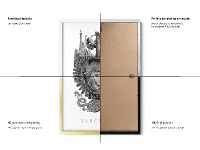 Schilderij met witte lijst Barcelona Zwart-Wit