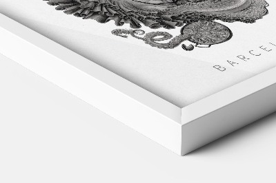 Schilderij met witte lijst Barcelona Zwart-Wit