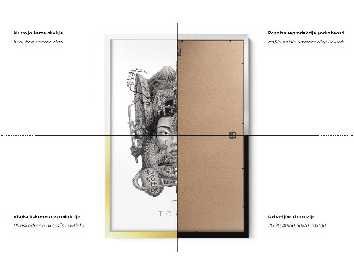 Schilderij met witte lijst Tokio Zwart-Wit