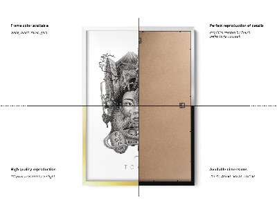 Schilderij met witte lijst Tokio Zwart-Wit