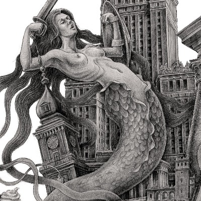 Schilderij Warschau Zwart-Wit