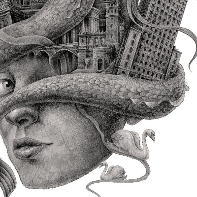 Schilderij Warschau Zwart-Wit