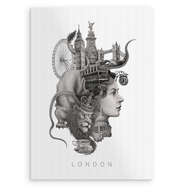 Schilderij Londen Zwart-Wit