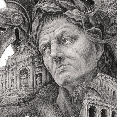 Schilderij Rome Zwart-Wit