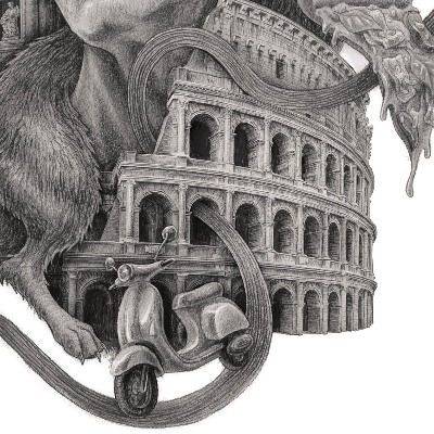 Schilderij Rome Zwart-Wit