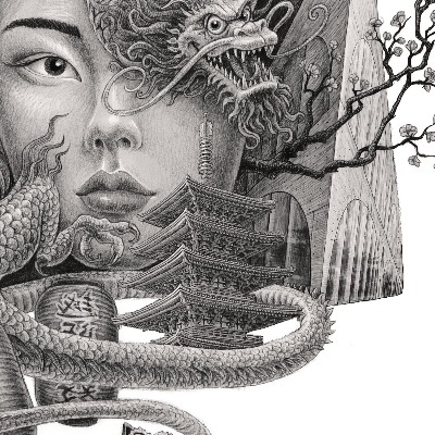 Schilderij Tokio Zwart-Wit