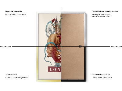 Schilderij met witte lijst Londen Vintage