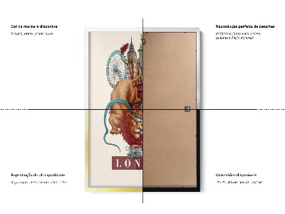 Schilderij met witte lijst Londen Vintage