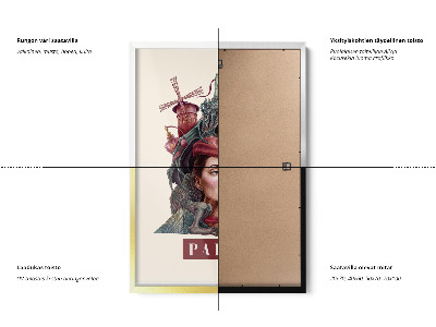 Schilderij met witte lijst Parijs Vintage