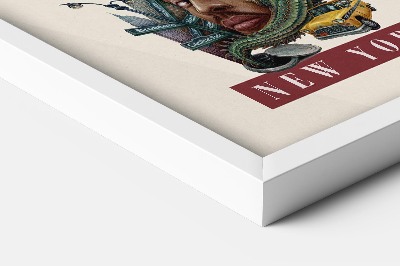 Schilderij met witte lijst New York Vintage