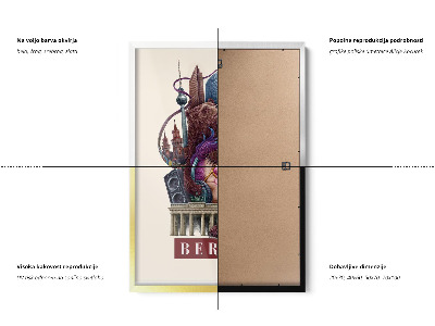 Schilderij met witte lijst Berlijn Vintage