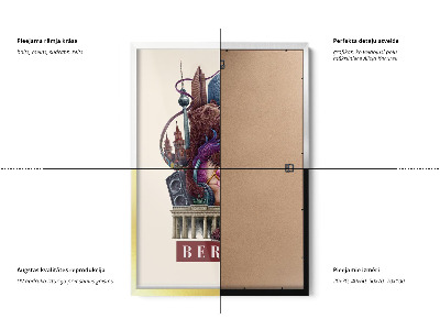 Schilderij met witte lijst Berlijn Vintage