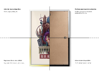 Schilderij met witte lijst Berlijn Vintage