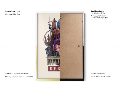 Schilderij met witte lijst Berlijn Vintage