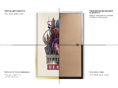 Schilderij met witte lijst Berlijn Vintage