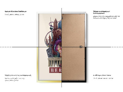 Schilderij met witte lijst Berlijn Vintage