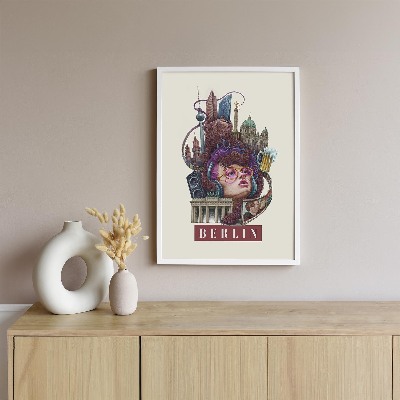 Schilderij met witte lijst Berlijn Vintage