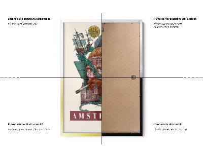 Schilderij met witte lijst Amsterdam Vintage