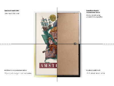 Schilderij met witte lijst Amsterdam Vintage