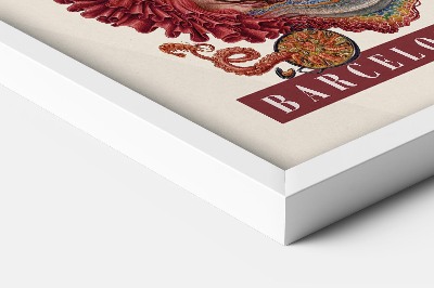 Schilderij met witte lijst Barcelona Vintage