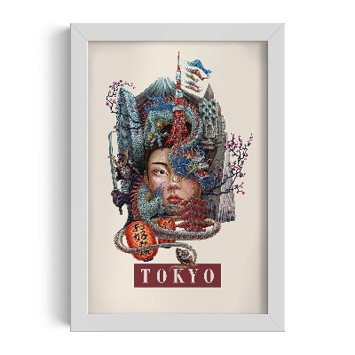 Schilderij met witte lijst Tokio Vintage