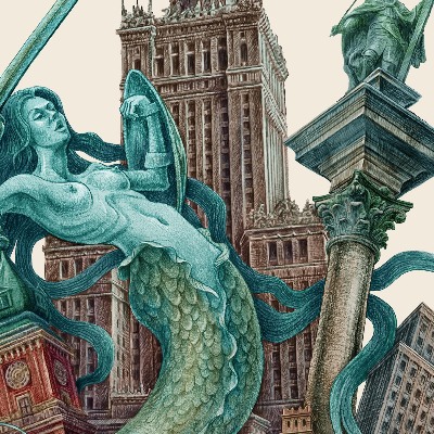 Schilderij Warschau Vintage