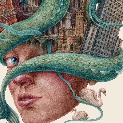 Schilderij Warschau Vintage