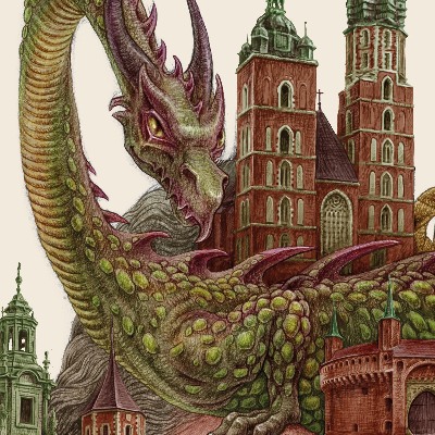 Schilderij Krakau Vintage