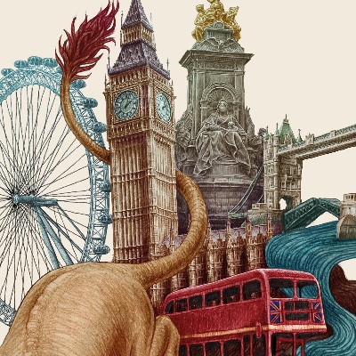 Schilderij Londen Vintage