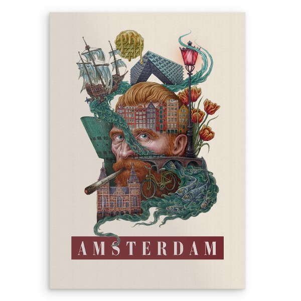 Schilderij Amsterdam Vintage