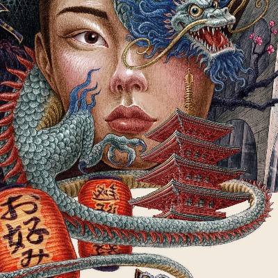 Schilderij Tokio Vintage